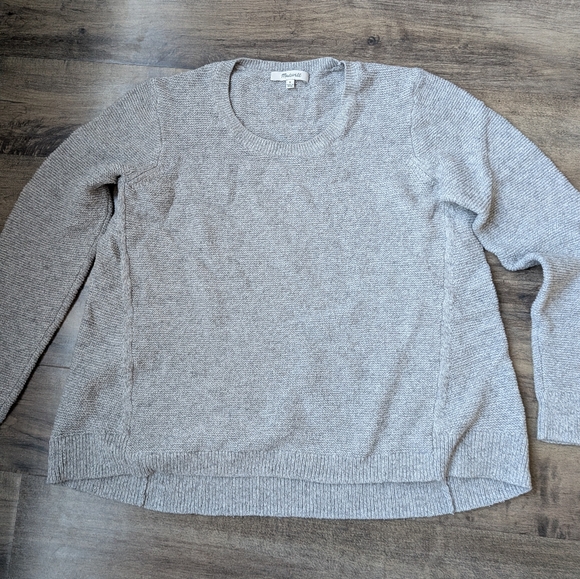 Madewell Sweaters - Madewell Gray Textured Garter Stitch Crewneck Sweater - Size M
